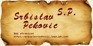 Srbislav Peković vizit kartica